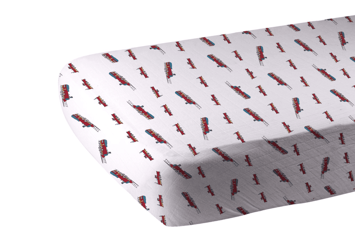 Vintage Steam Train Bamboo Crib Sheet - The Little Big Store