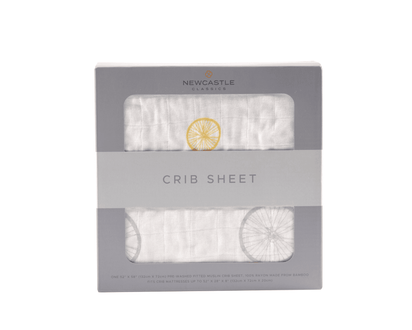 Vintage Wheel Bamboo Muslin Crib Sheet - The Little Big Store
