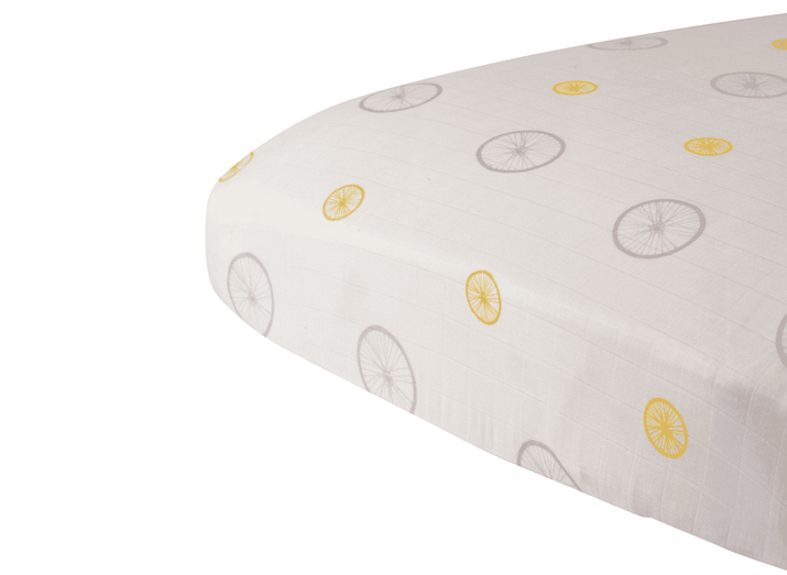 Vintage Wheel Bamboo Muslin Crib Sheet - The Little Big Store