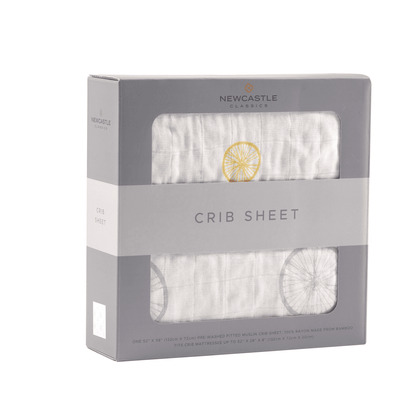 Vintage Wheel Bamboo Muslin Crib Sheet - The Little Big Store