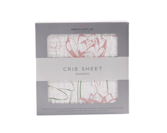 Water Lily Bamboo Muslin Crib Sheet - The Little Big Store
