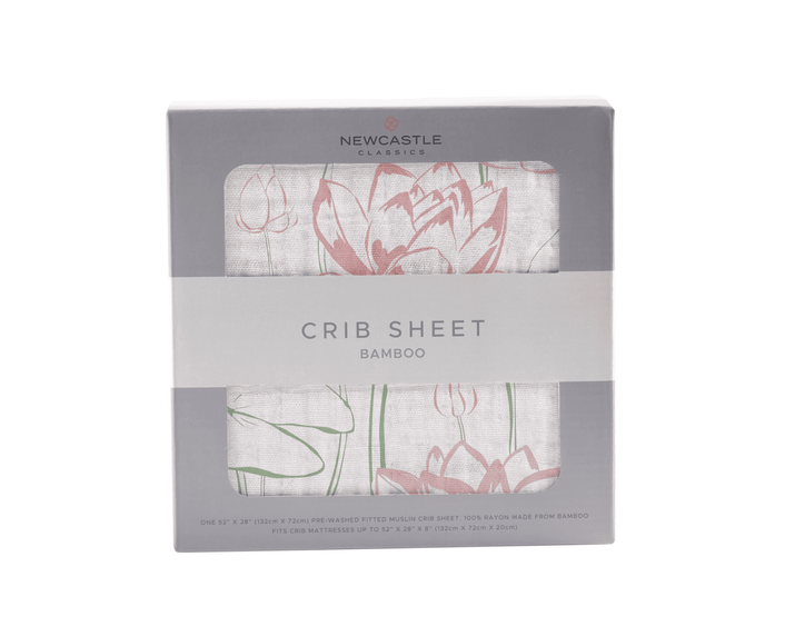 Water Lily Bamboo Muslin Crib Sheet - The Little Big Store
