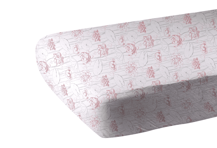 Water Lily Bamboo Muslin Crib Sheet - The Little Big Store
