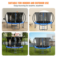 VEVOR 10FT Trampoline, 330 lbs Trampoline with Enclosure Net, Ladder, and Curved Pole, Heavy Duty Trampoline with Jumping Mat and Spring Cover Padding, Outdoor Recreational Trampolines for Kids Adults - The Little Big Store