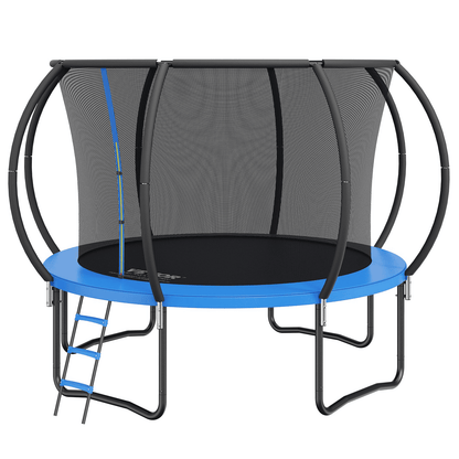 VEVOR 10FT Trampoline, 330 lbs Trampoline with Enclosure Net, Ladder, and Curved Pole, Heavy Duty Trampoline with Jumping Mat and Spring Cover Padding, Outdoor Recreational Trampolines for Kids Adults - The Little Big Store