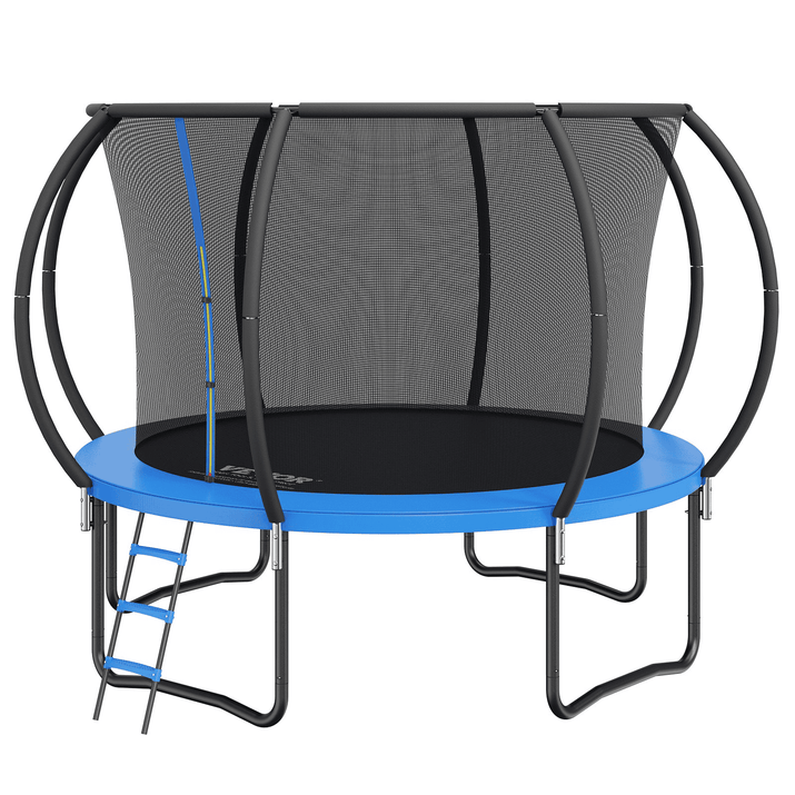 VEVOR 10FT Trampoline, 330 lbs Trampoline with Enclosure Net, Ladder, and Curved Pole, Heavy Duty Trampoline with Jumping Mat and Spring Cover Padding, Outdoor Recreational Trampolines for Kids Adults - The Little Big Store
