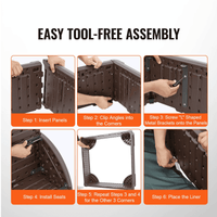 VEVOR Sandbox with Cover, 48.6x48.6x12.4 in Square Sand Box, HDPE Sand Pit with 4 Corner Seating and Bottom Liner, Kids Sandbox for Outdoor Backyard, Beach, Park, Gift for Boys Girls Ages 3-12, Brown - The Little Big Store