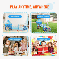 VEVOR 3-in-1 Kids Adventure Play Tent – Tunnel, Basketball Hoop & Ball Pit | Indoor & Outdoor Pop-Up Fun for Toddlers, Boys & Girls, Blue Ocean - The Little Big Store