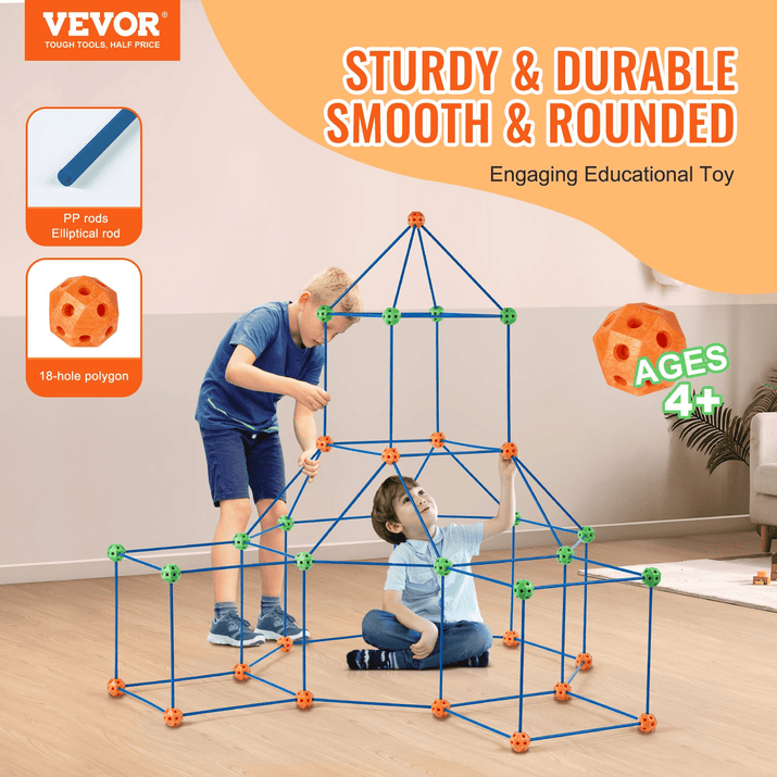 VEVOR Tent Fort Building Kit for Kids STEM Construction Toy Set Castle 120PCS - The Little Big Store