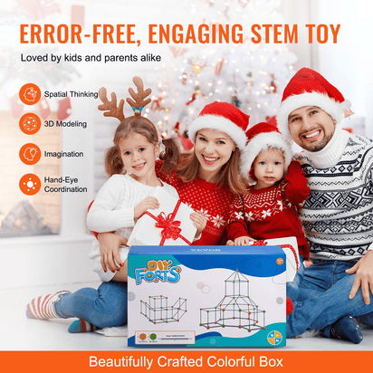 VEVOR Tent Fort Building Kit for Kids STEM Construction Toy Set Castle 120PCS - The Little Big Store