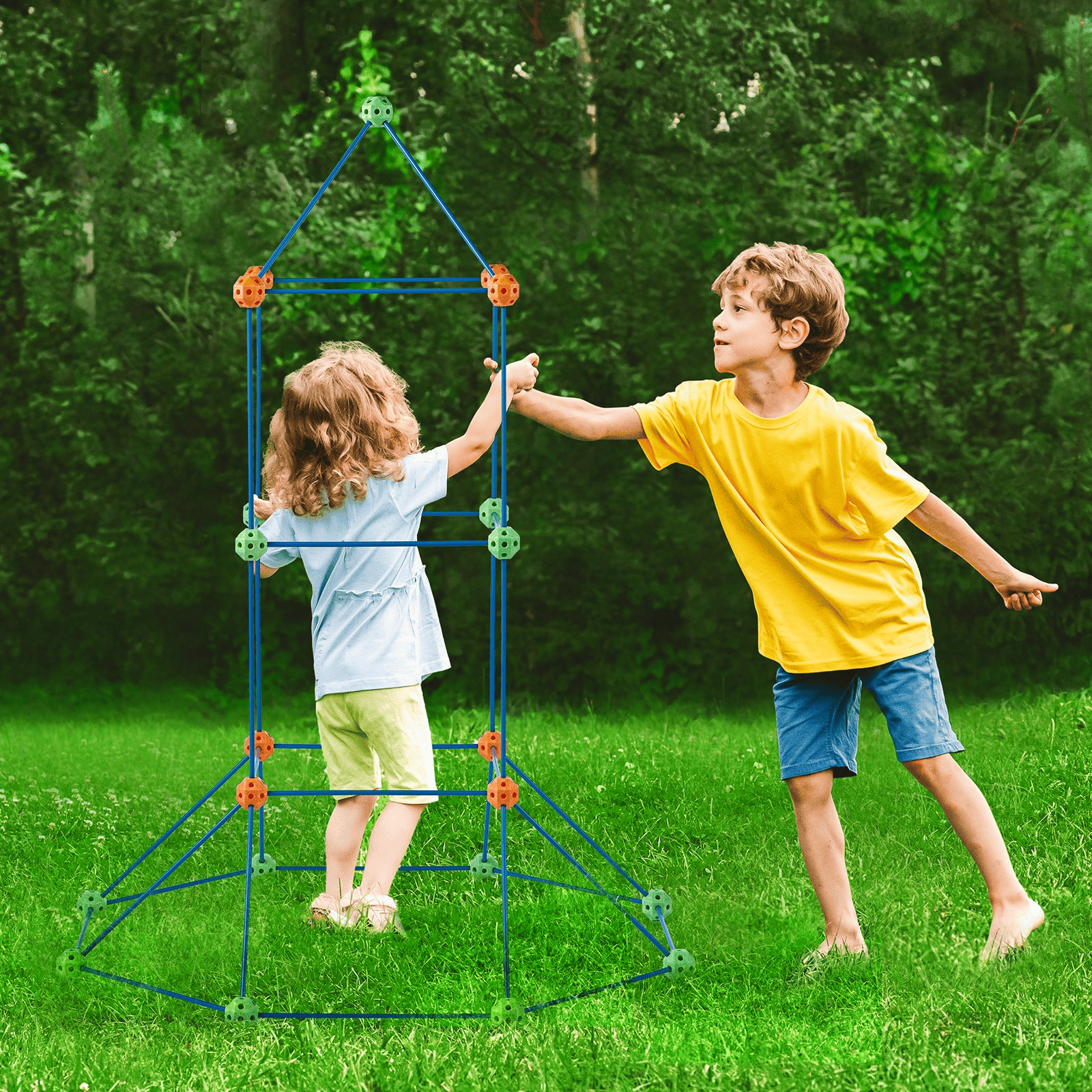 VEVOR Tent Fort Building Kit for Kids STEM Construction Toy Set Castle 120PCS - The Little Big Store