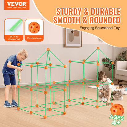 VEVOR Tent Fort Building Kit for Kid Glow In The Dark STEM Construction Toy 140P - The Little Big Store