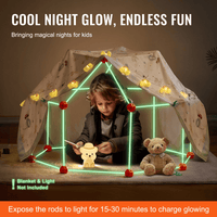 VEVOR Tent Fort Building Kit for Kid Glow In The Dark STEM Construction Toy 140P - The Little Big Store