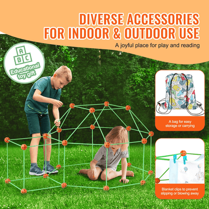 VEVOR Tent Fort Building Kit for Kid Glow In The Dark STEM Construction Toy 140P - The Little Big Store