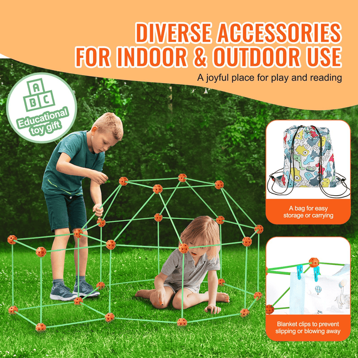 VEVOR Tent Fort Building Kit for Kid Glow In The Dark STEM Construction Toy 140P - The Little Big Store