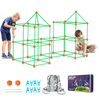 VEVOR Tent Fort Building Kit for Kid Glow In The Dark STEM Construction Toy 140P - The Little Big Store