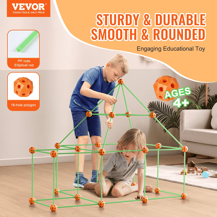 VEVOR Tent Fort Building Kit for Kids Glow In The Dark STEM Construction Toy 85P - The Little Big Store