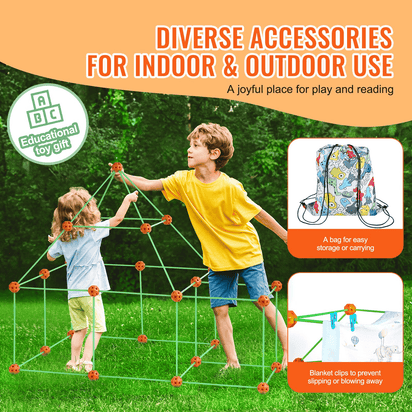 VEVOR Tent Fort Building Kit for Kids Glow In The Dark STEM Construction Toy 85P - The Little Big Store