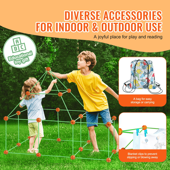 VEVOR Tent Fort Building Kit for Kids Glow In The Dark STEM Construction Toy 85P - The Little Big Store