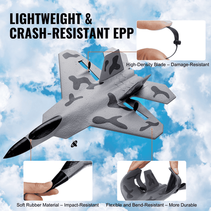 VEVOR RC Airplane Fighter EPP Foam RC Plane Toy with 2.4 GHz Remote Control - The Little Big Store