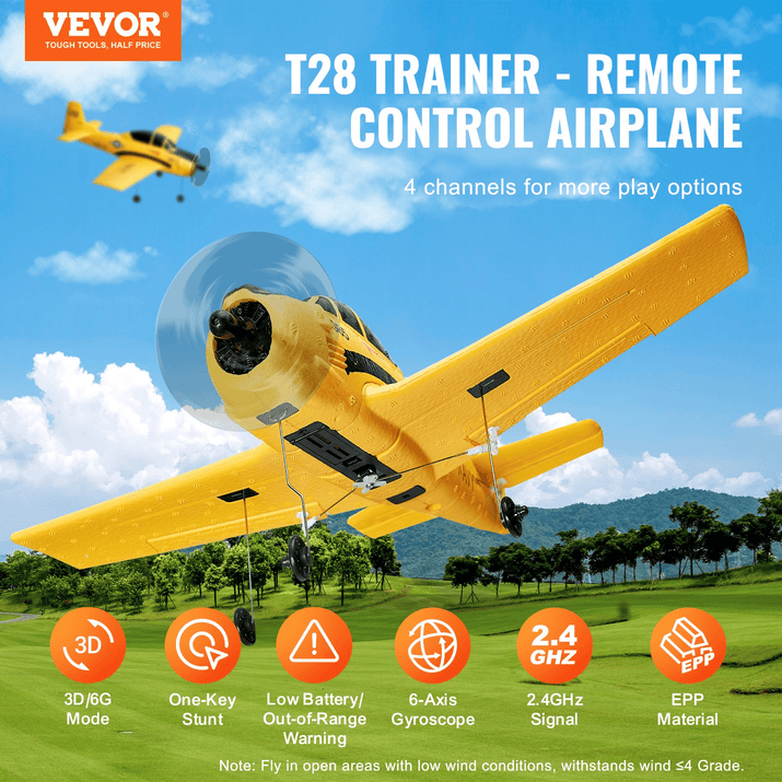 VEVOR RC Airplane Trainer Aircraft EPP Foam RC Plane Toy 2.4 GHz Remote Control - The Little Big Store