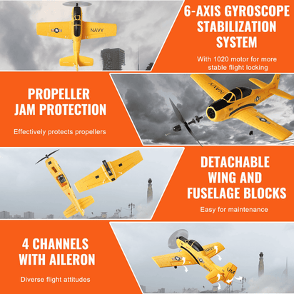VEVOR RC Airplane Trainer Aircraft EPP Foam RC Plane Toy 2.4 GHz Remote Control - The Little Big Store