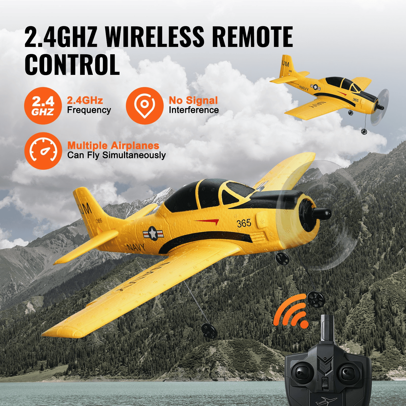 VEVOR RC Airplane Trainer Aircraft EPP Foam RC Plane Toy 2.4 GHz Remote Control - The Little Big Store