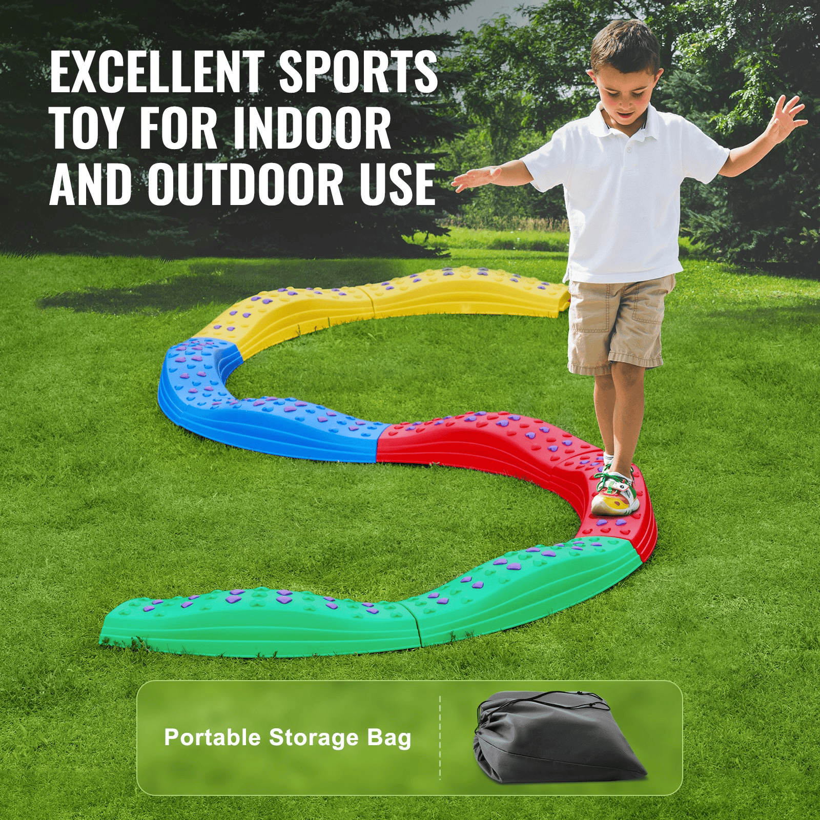 VEVOR Kids Balance Beam Stepping Stones Gymnastics Children Balance Board 8 PCS - The Little Big Store