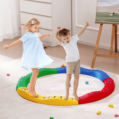 VEVOR Kids Balance Beam Stepping Stones Gymnastics Children Balance Board 8 PCS - The Little Big Store