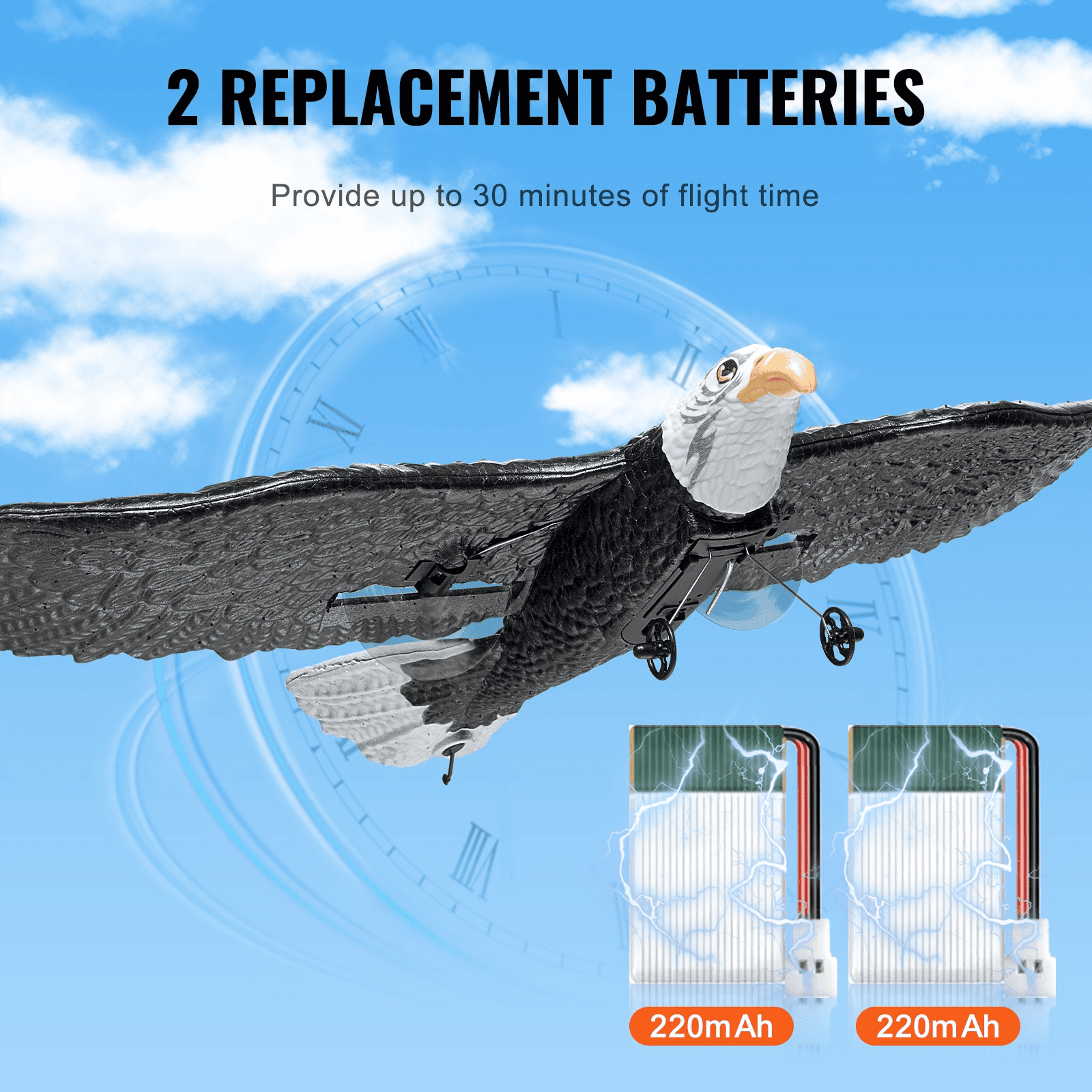 VEVOR RC Airplane Biomimetic Eagle EPP Foam RC Plane Toy 2.4 GHz Remote Control - The Little Big Store