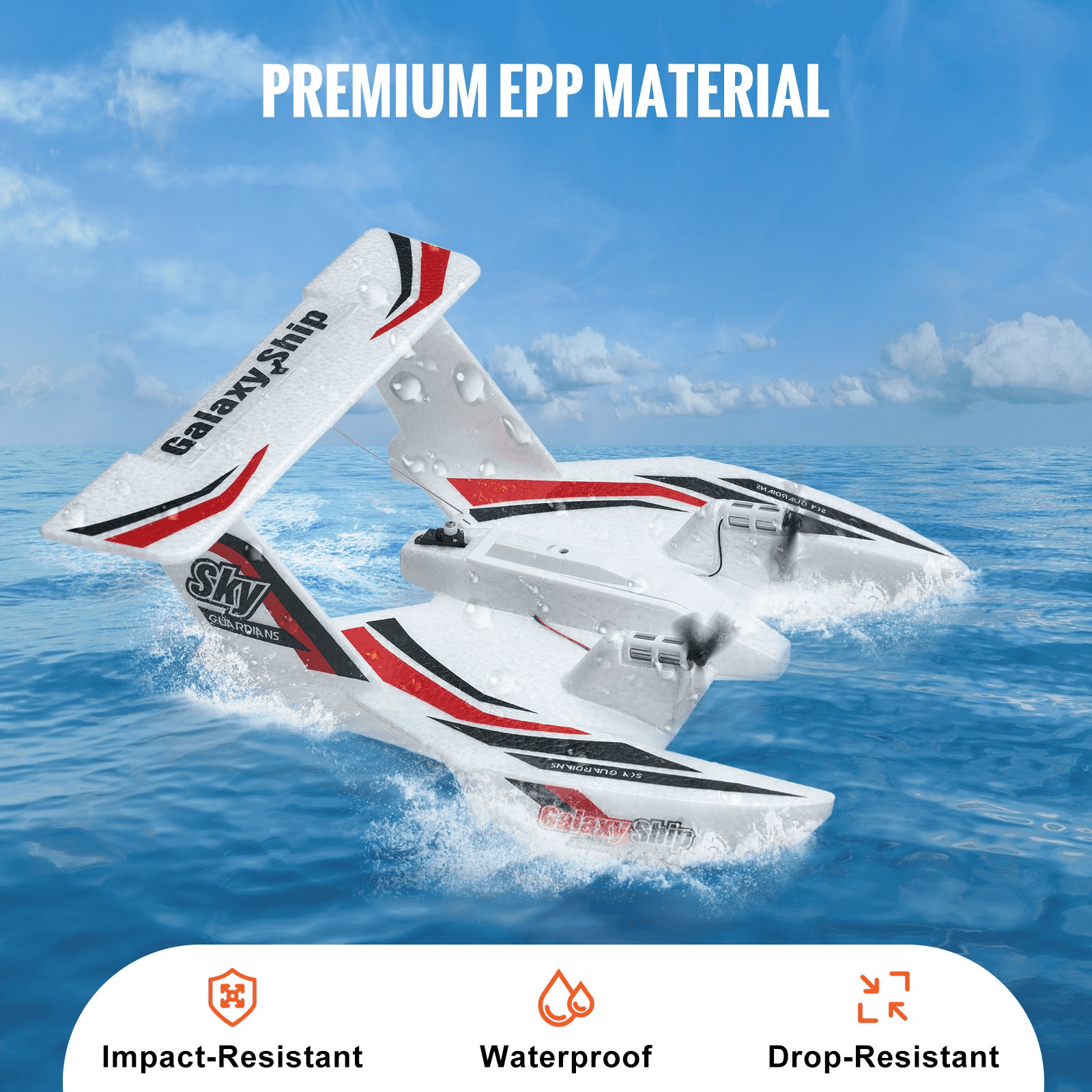 VEVOR RC Airplane Amphibious EPP Foam RC Plane Toy with 2.4 GHz Remote Control - The Little Big Store