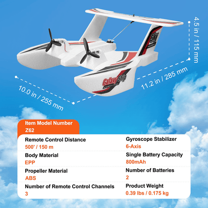 VEVOR RC Airplane Amphibious EPP Foam RC Plane Toy with 2.4 GHz Remote Control - The Little Big Store