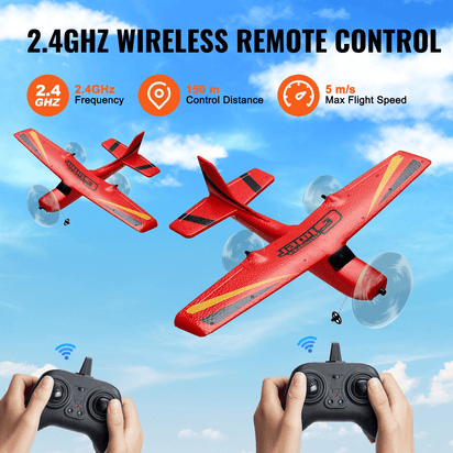 VEVOR RC Airplane EPP Foam RC Plane Toy with 2.4 GHz Remote Control 2 Batteries - The Little Big Store