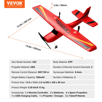 VEVOR RC Airplane EPP Foam RC Plane Toy with 2.4 GHz Remote Control 2 Batteries - The Little Big Store
