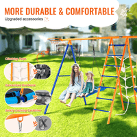 VEVOR Swing Sets for Backyard 6 in 1 Swing Set 440lbs Capacity Metal Swingset - The Little Big Store