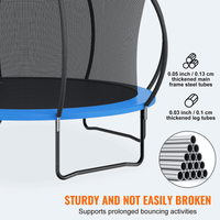 VEVOR 14FT Trampoline, 450 lbs Trampoline with Enclosure Net, Ladder, and Curved Pole, Heavy Duty Trampoline with Jumping Mat and Spring Cover Padding, Outdoor Recreational Trampolines for Kids Adults - The Little Big Store