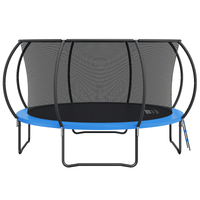 VEVOR 14FT Trampoline, 450 lbs Trampoline with Enclosure Net, Ladder, and Curved Pole, Heavy Duty Trampoline with Jumping Mat and Spring Cover Padding, Outdoor Recreational Trampolines for Kids Adults