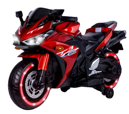 kids motorcycle 12V motorcycle for kids 3 4 5 6 years Boys Girls 12v7ah kids motorcycle ride on toy with Training Wheels/manual throttle/ drive by hand /Lighting wheels - The Little Big Store