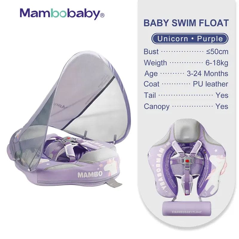 SplashVIP Baby Float: Ultimate Non-Inflatable Swim Trainer with Canopy