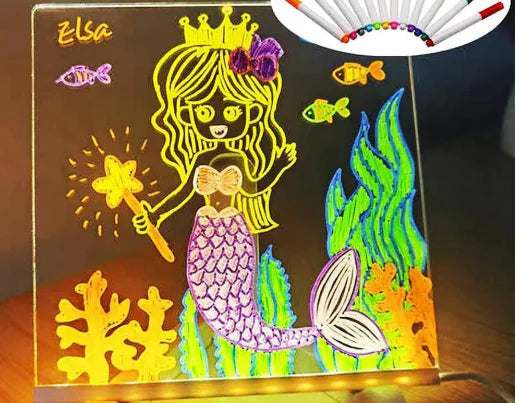 💡 ClearGlow™ LED Drawing Pad ✍️✨ – Reusable Acrylic Art Board for Bright Ideas!