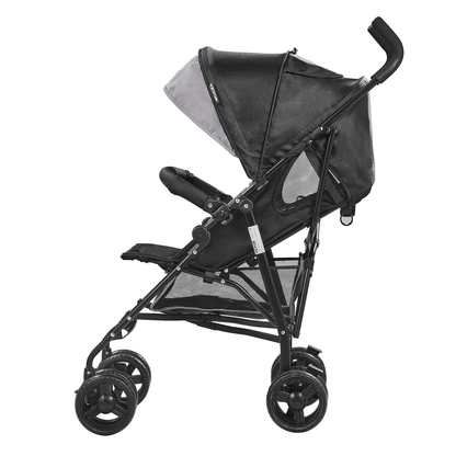 Lightweight Stroller Compact Easy Fold Adjustable Backrest Light Gray/Black - The Little Big Store