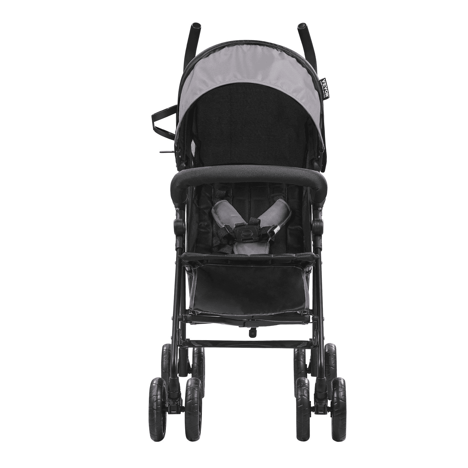 Lightweight Stroller Compact Easy Fold Adjustable Backrest Light Gray/Black - The Little Big Store