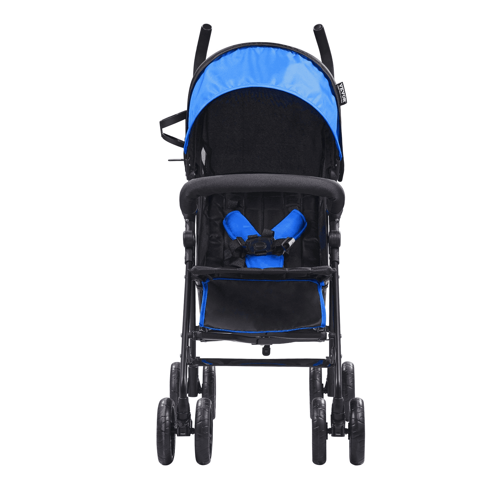 Lightweight Stroller Compact Easy Fold Adjustable Backrest Black/Blue - The Little Big Store