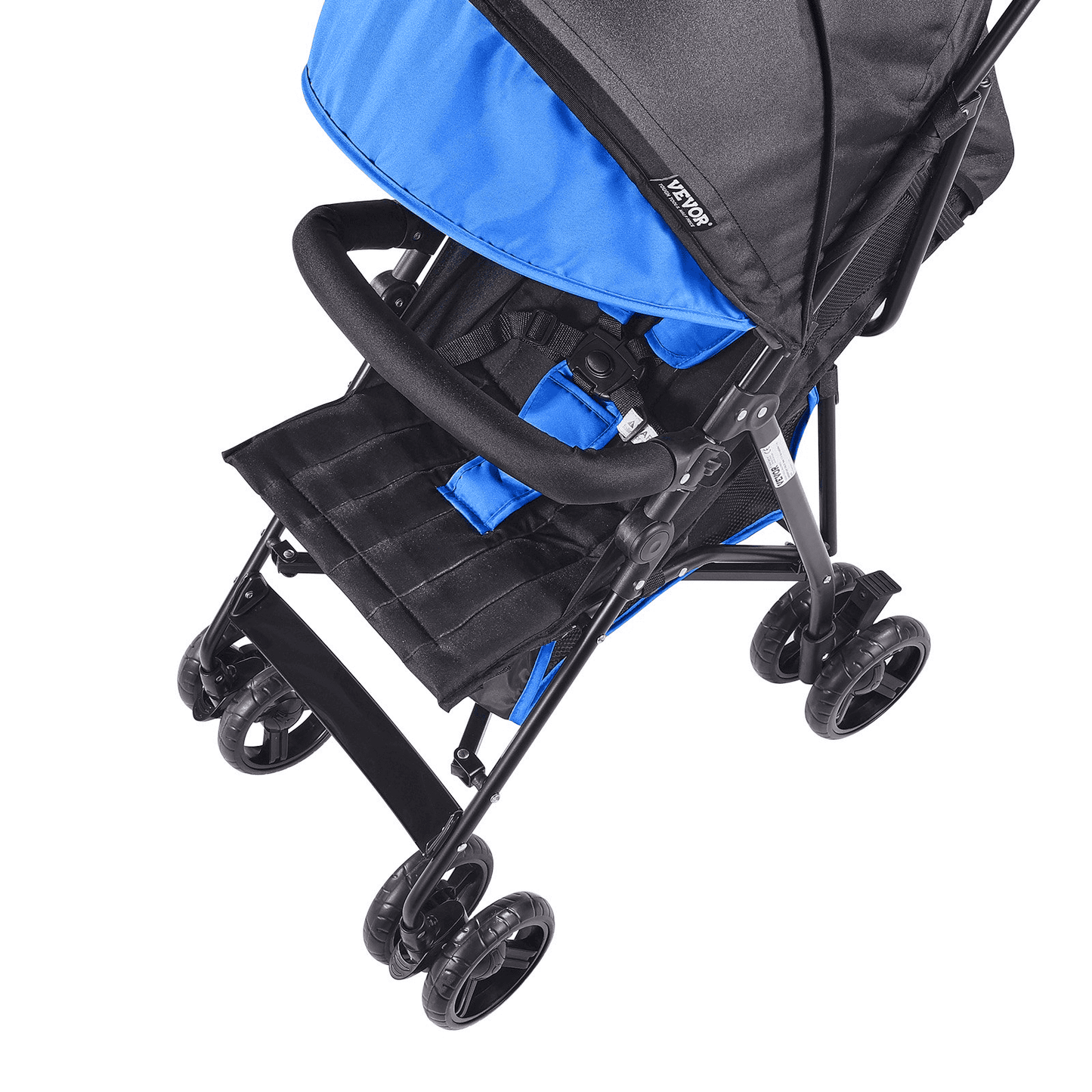Lightweight Stroller Compact Easy Fold Adjustable Backrest Black/Blue - The Little Big Store