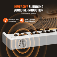 VEVOR 88 Key Folding Keyboard Piano Portable Foldable Piano Bluetooth MIDI White - The Little Big Store