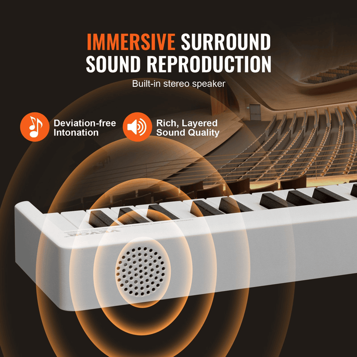 VEVOR 88 Key Folding Keyboard Piano Portable Foldable Piano Bluetooth MIDI White - The Little Big Store