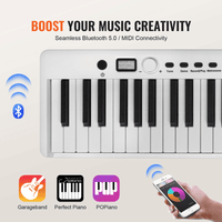VEVOR 88 Key Folding Keyboard Piano Portable Foldable Piano Bluetooth MIDI White - The Little Big Store