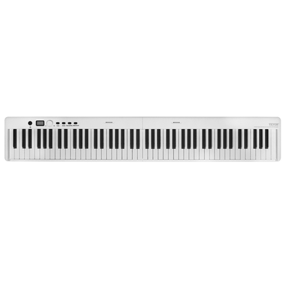VEVOR 88 Key Folding Keyboard Piano Portable Foldable Piano Bluetooth MIDI White - The Little Big Store