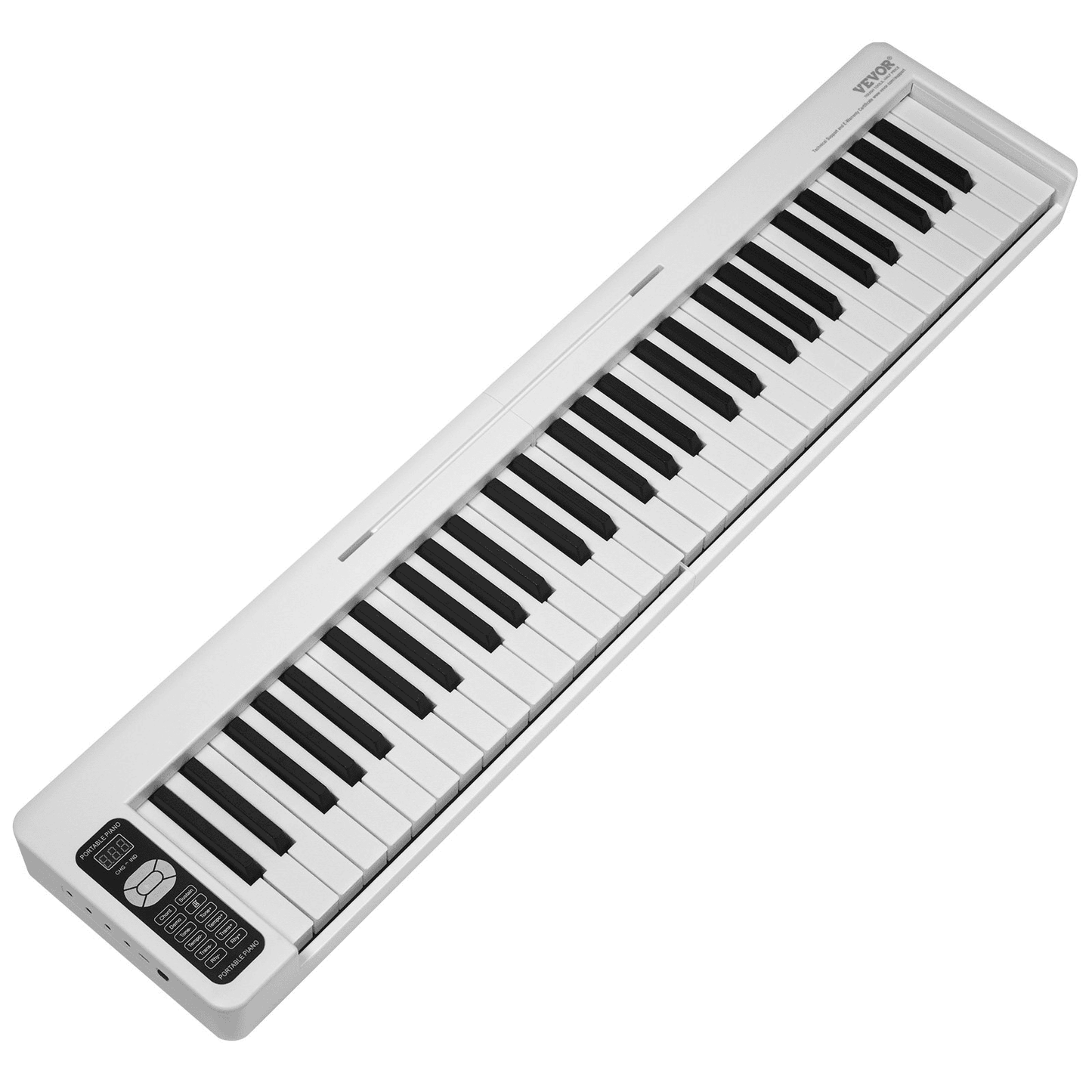 VEVOR 61 Key Folding Keyboard Piano Portable Foldable Piano Bluetooth MIDI White - The Little Big Store