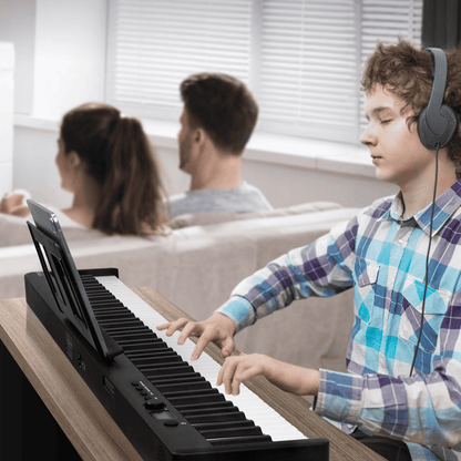 VEVOR 88 Key Folding Keyboard Piano Portable Foldable Piano Bluetooth MIDI Black - The Little Big Store